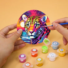 Load image into Gallery viewer, Paint by numbers 10cm Coasters (6 pieces) - Pop Art Wildlife