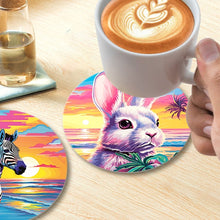 Load image into Gallery viewer, Paint by numbers 10cm Coasters (6 pieces) - Pop Art Wildlife