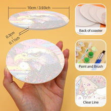 Load image into Gallery viewer, Paint by numbers 10cm Coasters (6 pieces) - Pop Art Wildlife