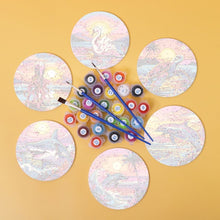 Load image into Gallery viewer, Paint by numbers 10cm Coasters (6 pieces) - Colourful Sea Life