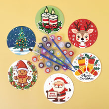 Load image into Gallery viewer, Paint by numbers 10cm Coasters (6 pieces) - Handmade Christmas