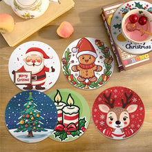 Load image into Gallery viewer, Paint by numbers 10cm Coasters (6 pieces) - Handmade Christmas