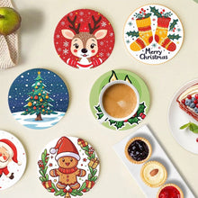 Load image into Gallery viewer, Paint by numbers 10cm Coasters (6 pieces) - Handmade Christmas