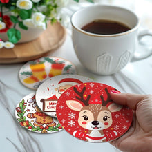Load image into Gallery viewer, Paint by numbers 10cm Coasters (6 pieces) - Handmade Christmas