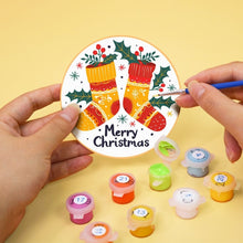 Load image into Gallery viewer, Paint by numbers 10cm Coasters (6 pieces) - Handmade Christmas