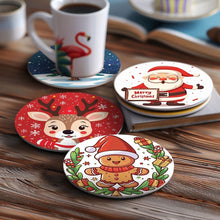 Load image into Gallery viewer, Paint by numbers 10cm Coasters (6 pieces) - Handmade Christmas