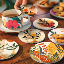 Load image into Gallery viewer, Paint by numbers 10cm Coasters (6 pieces) - Modern Botanical Design