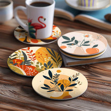 Load image into Gallery viewer, Paint by numbers 10cm Coasters (6 pieces) - Modern Botanical Design