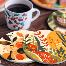 Load image into Gallery viewer, Paint by numbers 10cm Coasters (6 pieces) - Modern Botanical Design
