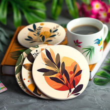 Load image into Gallery viewer, Paint by numbers 10cm Coasters (6 pieces) - Modern Botanical Design