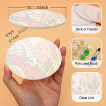 Load image into Gallery viewer, Paint by numbers 10cm Coasters (6 pieces) - Modern Botanical Design