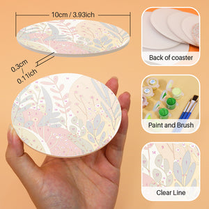 Paint by numbers 10cm Coasters (6 pieces) - Modern Botanical Design
