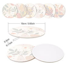 Load image into Gallery viewer, Paint by numbers 10cm Coasters (6 pieces) - Modern Botanical Design