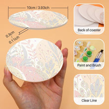 Load image into Gallery viewer, Paint by numbers 10cm Coasters (6 pieces) - Modern Botanical Design