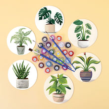 Load image into Gallery viewer, Paint by numbers 10cm Coasters (6 pieces) - Monstera and Fern