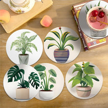 Load image into Gallery viewer, Paint by numbers 10cm Coasters (6 pieces) - Monstera and Fern