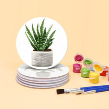 Load image into Gallery viewer, Paint by numbers 10cm Coasters (6 pieces) - Monstera and Fern