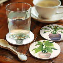Load image into Gallery viewer, Paint by numbers 10cm Coasters (6 pieces) - Monstera and Fern