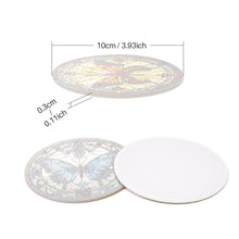 Load image into Gallery viewer, Paint by numbers 10cm Coasters (4 pieces) - Vibrant Wings: A Butterfly Quartet