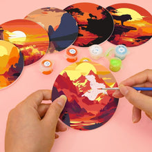 Load image into Gallery viewer, Paint by numbers 10cm Coasters (6 pieces) - Sunset Scene