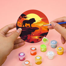 Load image into Gallery viewer, Paint by numbers 10cm Coasters (6 pieces) - Sunset Scene