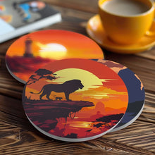 Load image into Gallery viewer, Paint by numbers 10cm Coasters (6 pieces) - Sunset Scene