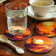 Load image into Gallery viewer, Paint by numbers 10cm Coasters (6 pieces) - Sunset Scene
