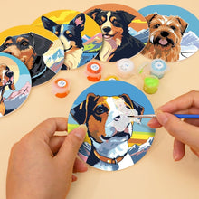 Load image into Gallery viewer, Paint by numbers 10cm Coasters (6 pieces) - Cute Dogs