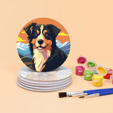 Load image into Gallery viewer, Paint by numbers 10cm Coasters (6 pieces) - Cute Dogs