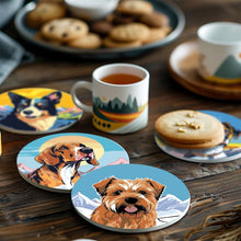 Load image into Gallery viewer, Paint by numbers 10cm Coasters (6 pieces) - Cute Dogs