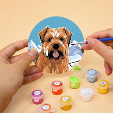 Load image into Gallery viewer, Paint by numbers 10cm Coasters (6 pieces) - Cute Dogs