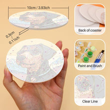 Load image into Gallery viewer, Paint by numbers 10cm Coasters (6 pieces) - Cute Dogs