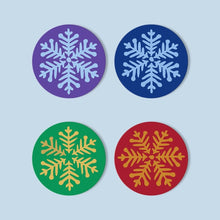 Load image into Gallery viewer, Paint by numbers 10cm Coasters (4 pieces) - Snowflake