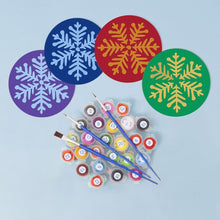 Load image into Gallery viewer, Paint by numbers 10cm Coasters (4 pieces) - Snowflake