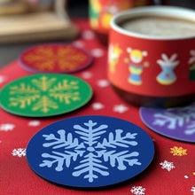 Load image into Gallery viewer, Paint by numbers 10cm Coasters (4 pieces) - Snowflake