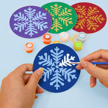 Load image into Gallery viewer, Paint by numbers 10cm Coasters (4 pieces) - Snowflake