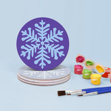 Load image into Gallery viewer, Paint by numbers 10cm Coasters (4 pieces) - Snowflake
