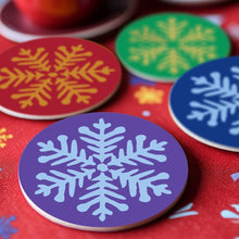 Load image into Gallery viewer, Paint by numbers 10cm Coasters (4 pieces) - Snowflake