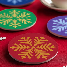 Load image into Gallery viewer, Paint by numbers 10cm Coasters (4 pieces) - Snowflake