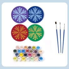 Load image into Gallery viewer, Paint by numbers 10cm Coasters (4 pieces) - Snowflake