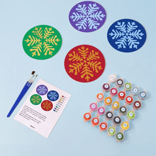 Load image into Gallery viewer, Paint by numbers 10cm Coasters (4 pieces) - Snowflake