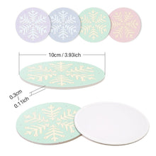 Load image into Gallery viewer, Paint by numbers 10cm Coasters (4 pieces) - Snowflake