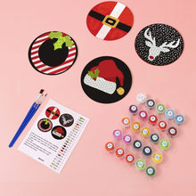Load image into Gallery viewer, Paint by numbers 10cm Coasters (4 pieces) - Creative Christmas Gift