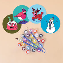 Load image into Gallery viewer, Paint by numbers 10cm Coasters (4 pieces) - Creative Christmas Gift 1