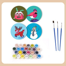 Load image into Gallery viewer, Paint by numbers 10cm Coasters (4 pieces) - Creative Christmas Gift 1