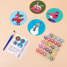 Load image into Gallery viewer, Paint by numbers 10cm Coasters (4 pieces) - Creative Christmas Gift 1