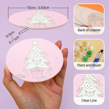 Load image into Gallery viewer, Paint by numbers 10cm Coasters (4 pieces) - Creative Christmas Gift 2