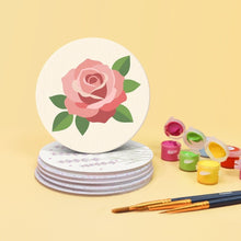 Load image into Gallery viewer, Paint by numbers 10cm Coasters (6 pieces) - Pastel Bouquet