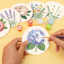 Load image into Gallery viewer, Paint by numbers 10cm Coasters (6 pieces) - Pastel Bouquet
