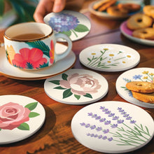 Load image into Gallery viewer, Paint by numbers 10cm Coasters (6 pieces) - Pastel Bouquet